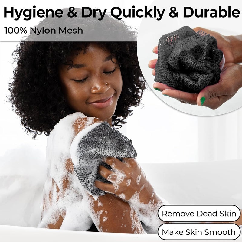 MINISENTIALS African Net Sponge Authentic - Afro Scrub Exfoliating Net Sponge with Knots - African Bath Sponges for Body Scrubber Exfoliator - Back Scrubber for Shower Bathing Accessories - Image 4